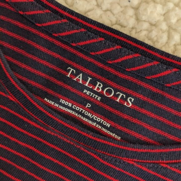 NEW Talbots Dachshund Dog Print Long Sleeve Shirt PETITE - Picture 3 of 3